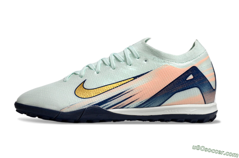 Nike Air Zoom Mercurial Vapor 16 Elite TF Artificial Turf Soccer Shoes - Jade/Gold/Blue 2