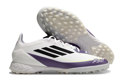 Adidas F50 Elite TF Artificial Turf Soccer Shoes - White/Black/Purple