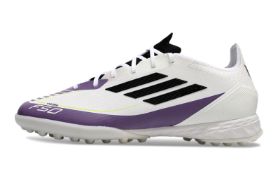 Adidas F50 Elite TF Artificial Turf Soccer Shoes - White/Black/Purple