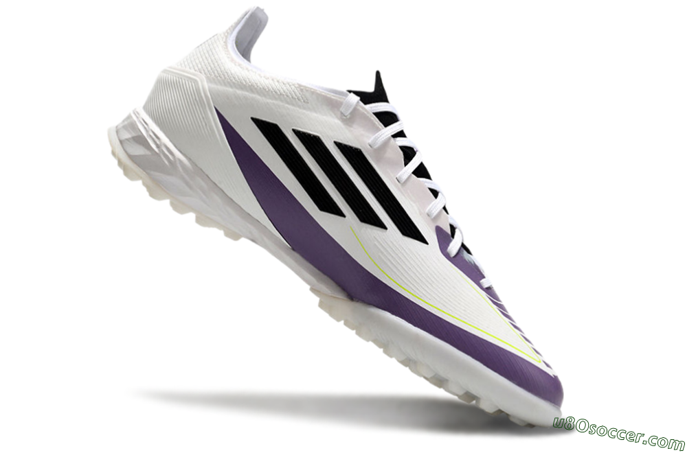Adidas F50 Elite TF Artificial Turf Soccer Shoes - White/Black/Purple 4