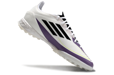 Adidas F50 Elite TF Artificial Turf Soccer Shoes - White/Black/Purple