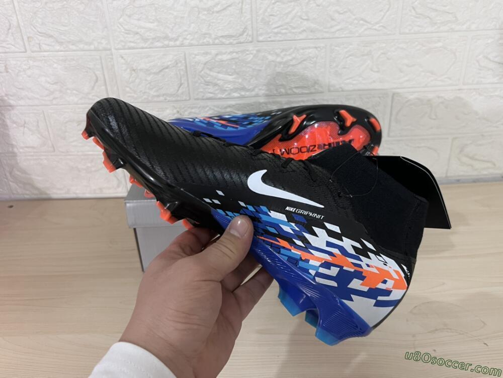 Nike Air Zoom Mercurial Superfly 10 Elite FG Firm Ground Soccer Cleats - Black/Blue/Orange