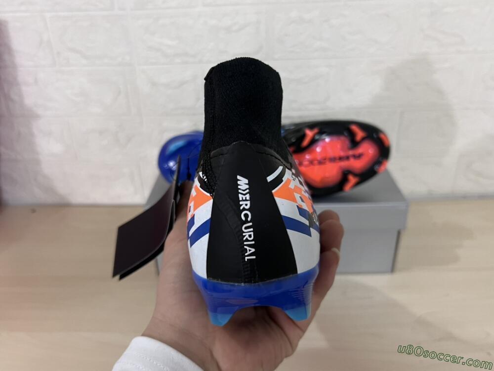 Nike Air Zoom Mercurial Superfly 10 Elite FG Firm Ground Soccer Cleats - Black/Blue/Orange