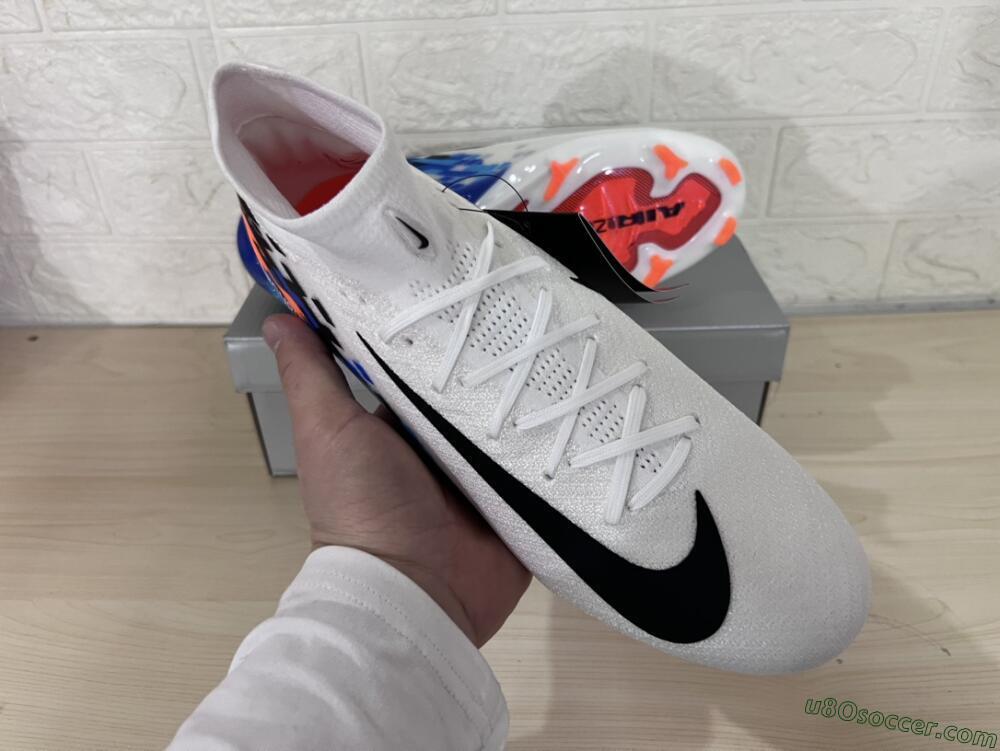 Nike Air Zoom Mercurial Superfly 10 Elite FG Firm Ground Soccer Cleats - White/Blue/Orange