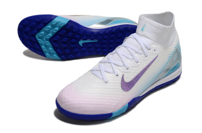Nike Air Zoom Mercurial Superfly 10 Elite TF Artificial Turf Soccer Shoes - White/Purple/Blue