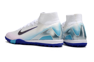 Nike Air Zoom Mercurial Superfly 10 Elite TF Artificial Turf Soccer Shoes - White/Purple/Blue