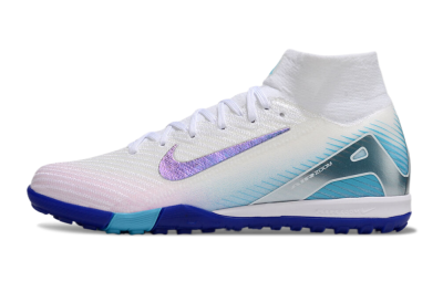 Nike Air Zoom Mercurial Superfly 10 Elite TF Artificial Turf Soccer Shoes - White/Purple/Blue