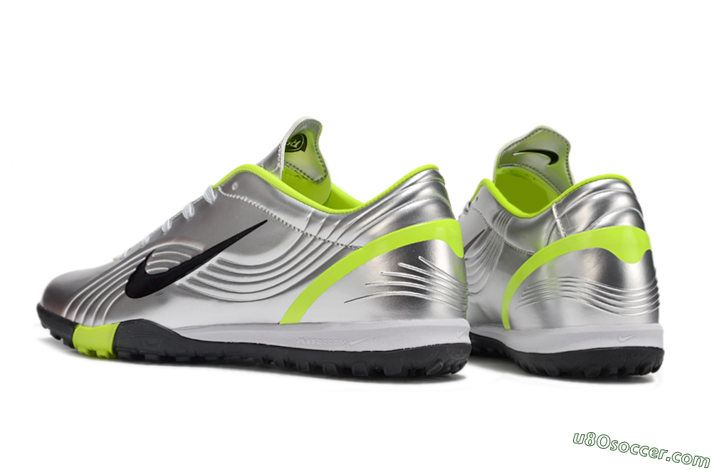 Nike Zoom Mercurial Vapor 1 Rgn SE TF Artificial Turf Soccer Shoes - Silver/Black/Yellow 4