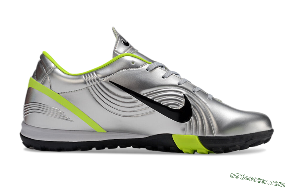 Nike Zoom Mercurial Vapor 1 Rgn SE TF Artificial Turf Soccer Shoes - Silver/Black/Yellow 5