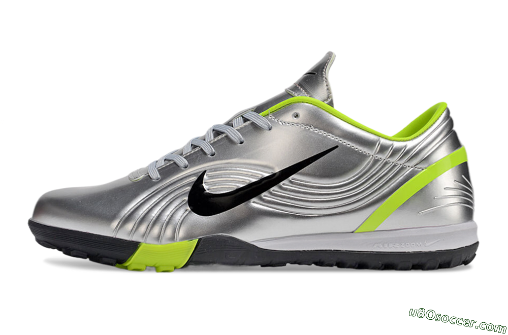 Nike Zoom Mercurial Vapor 1 Rgn SE TF Artificial Turf Soccer Shoes - Silver/Black/Yellow 2
