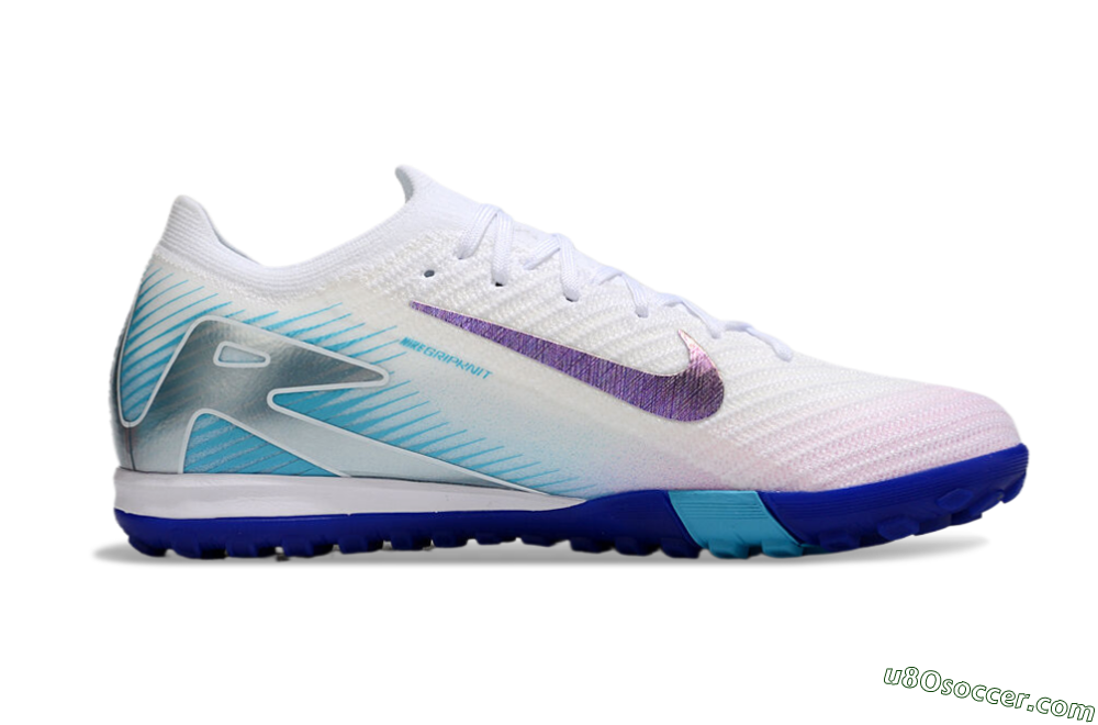 Nike Air Zoom Mercurial Vapor 16 Elite TF Artificial Turf Soccer Shoes - White/Purple/Blue 5