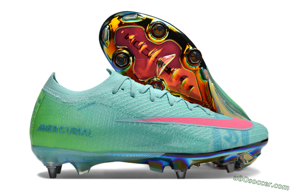 Nike Air Zoom Mercurial Vapor 16 Elite SG Soft Ground Soccer Cleats - Jade/Pink/Gold 1