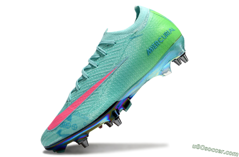 Nike Air Zoom Mercurial Vapor 16 Elite SG Soft Ground Soccer Cleats - Jade/Pink/Gold 5