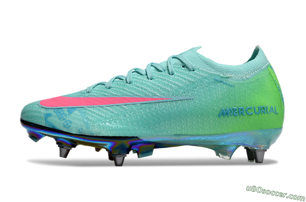 Nike Air Zoom Mercurial Vapor 16 Elite SG Soft Ground Soccer Cleats - Jade/Pink/Gold 2