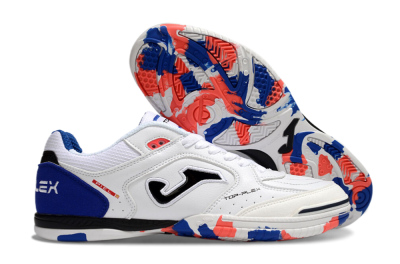 Joma Top Flex IC Indoor & Futsal Soccer Shoes - White/Red/Blue