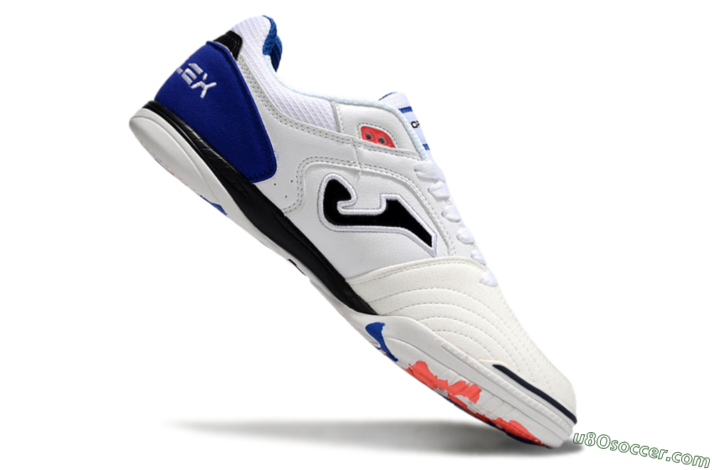 Joma Top Flex IC Indoor & Futsal Soccer Shoes - White/Red/Blue 4