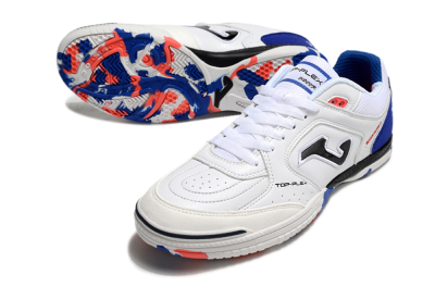 Joma Top Flex IC Indoor & Futsal Soccer Shoes - White/Red/Blue