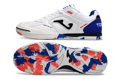 Joma Top Flex IC Indoor & Futsal Soccer Shoes - White/Red/Blue