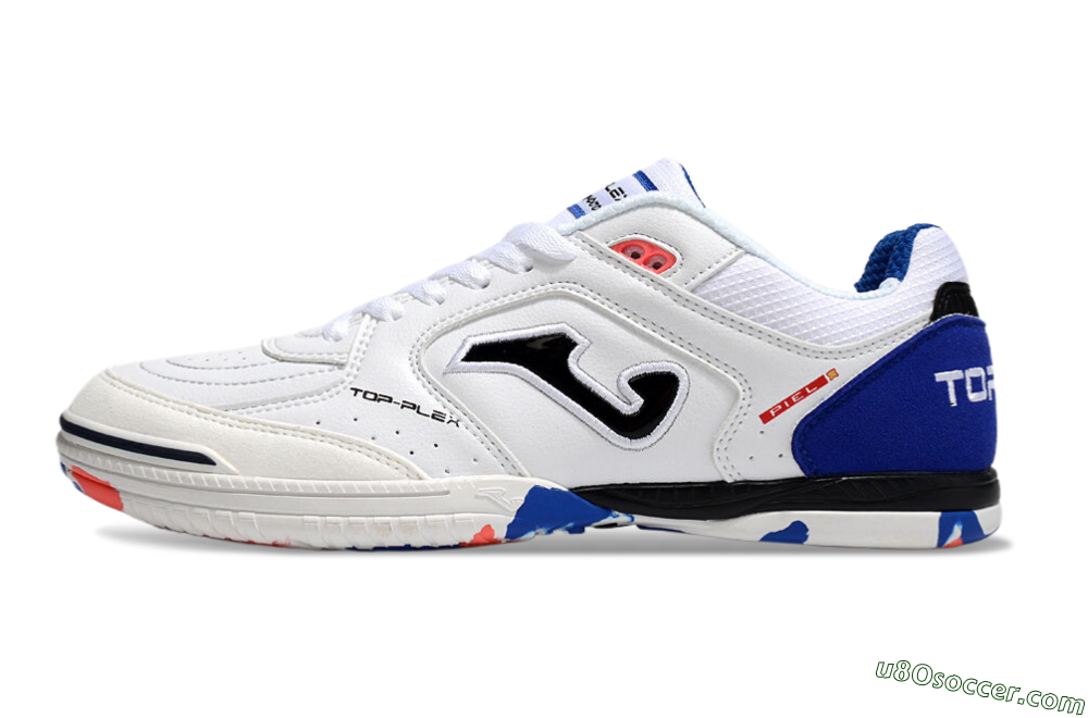 Joma Top Flex IC Indoor & Futsal Soccer Shoes - White/Red/Blue 2