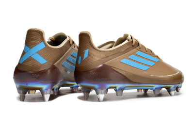 Messi x Adidas F50 Elite SG Soft Ground Soccer Cleats - Brown/White/Blue