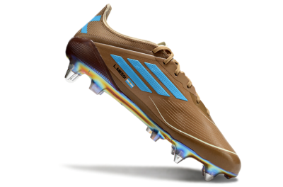 Messi x Adidas F50 Elite SG Soft Ground Soccer Cleats - Brown/White/Blue