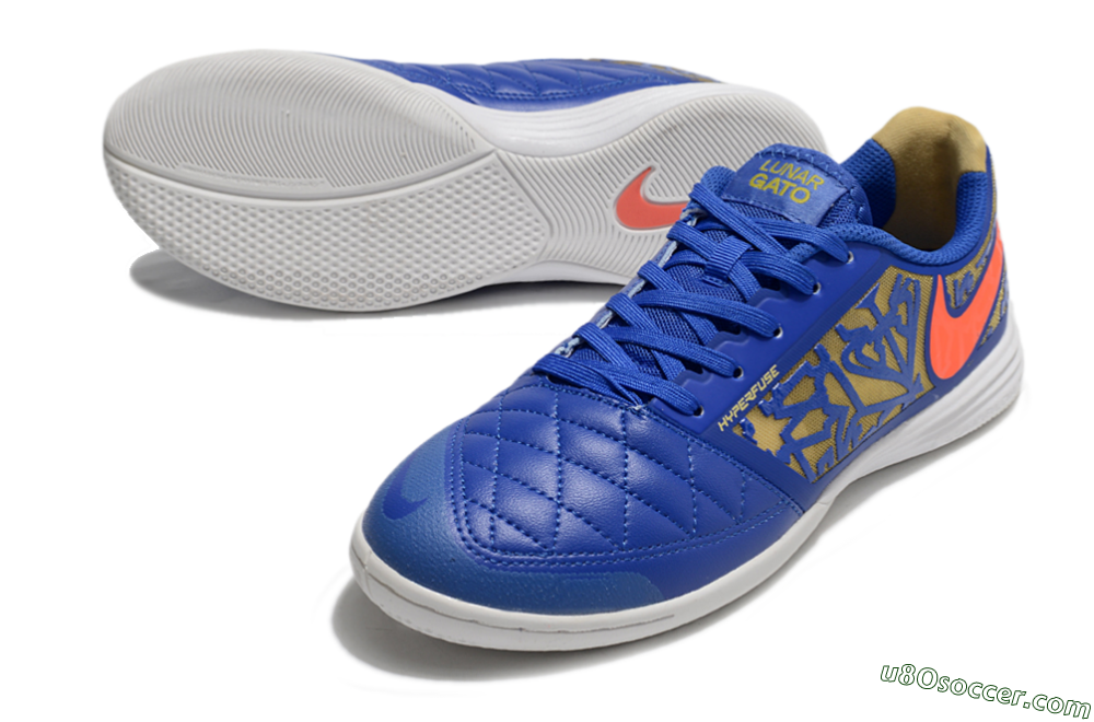Nike Street Gato IC Indoor & Futsal Soccer Shoes - Blue/Yellow/Red 3