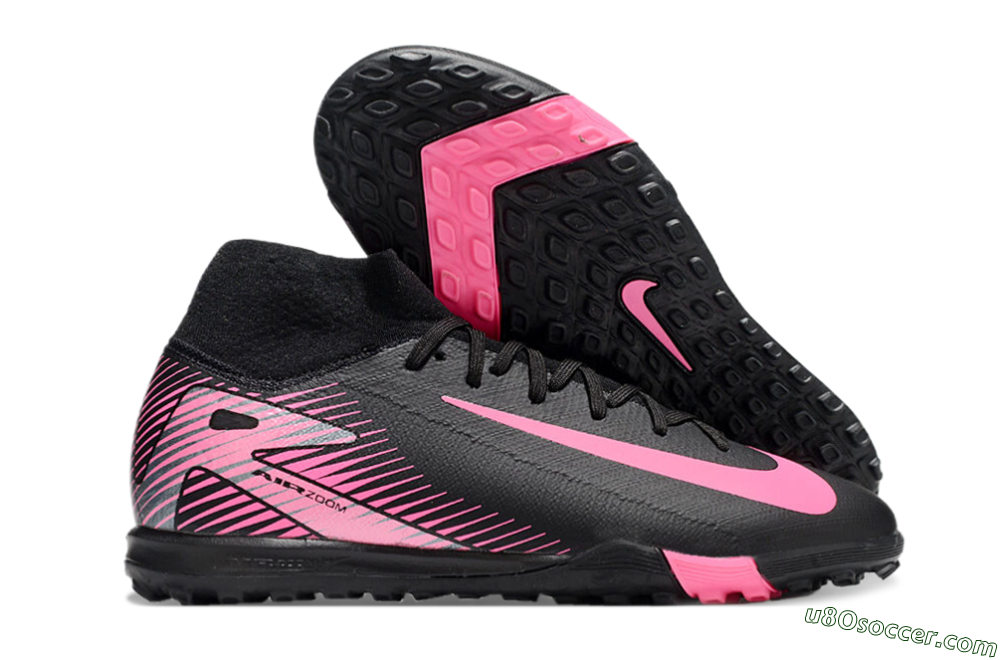 Nike Air Zoom Mercurial Superfly 10 Elite TF Artificial Turf Soccer Shoes - Black/Pink 1