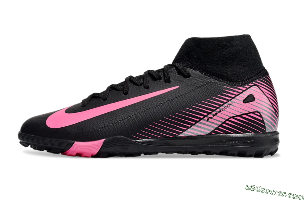 Nike Air Zoom Mercurial Superfly 10 Elite TF Artificial Turf Soccer Shoes - Black/Pink 2