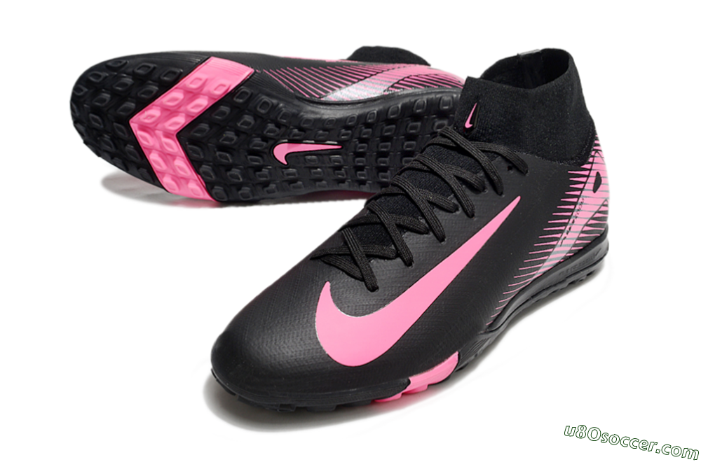 Nike Air Zoom Mercurial Superfly 10 Elite TF Artificial Turf Soccer Shoes - Black/Pink 3