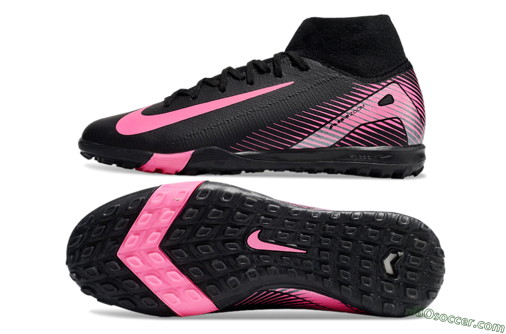 Nike Air Zoom Mercurial Superfly 10 Elite TF Artificial Turf Soccer Shoes - Black/Pink 0