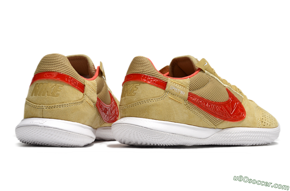Nike Street Gato IC Indoor & Futsal Soccer Shoes - Khaki/Red/White 6