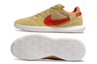 Nike Street Gato IC Indoor & Futsal Soccer Shoes - Khaki/Red/White