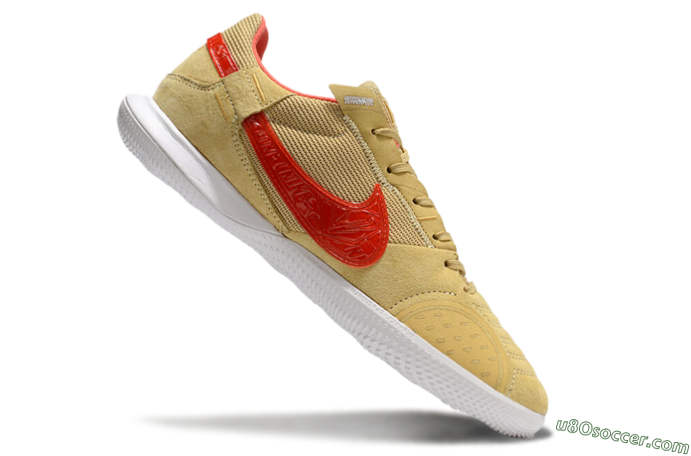 Nike Street Gato IC Indoor & Futsal Soccer Shoes - Khaki/Red/White 4