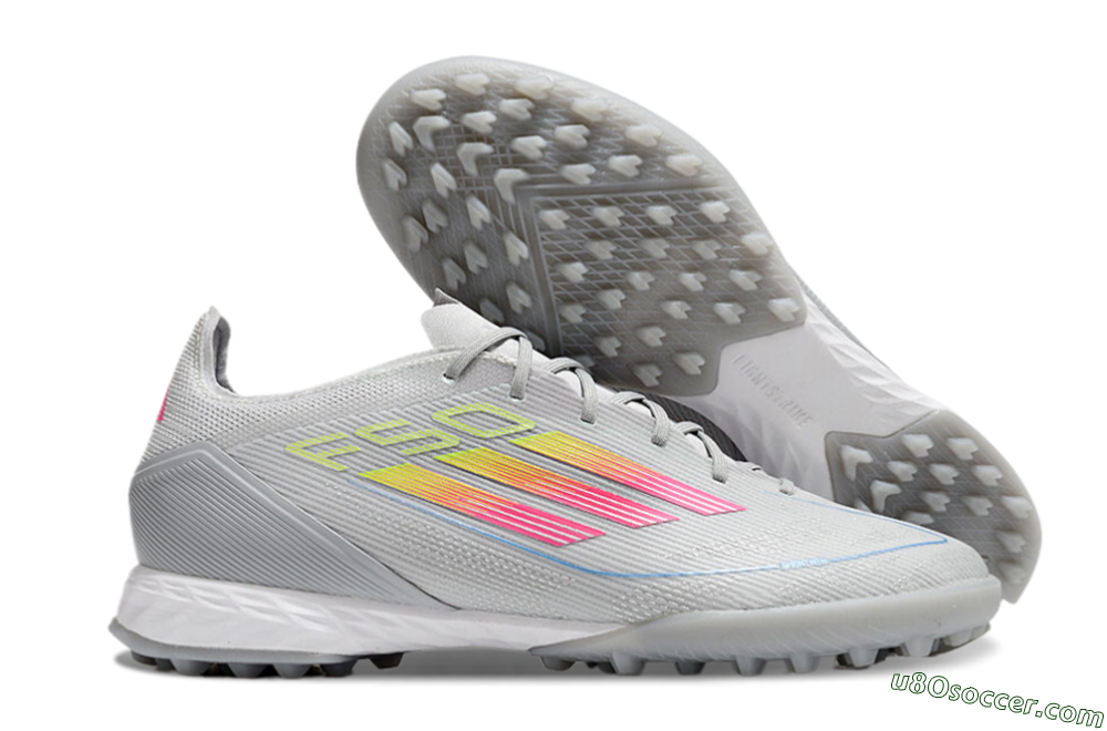 Adidas F50 Pro TF Artificial Turf Soccer Shoes - Grey/Gold/Pink 1