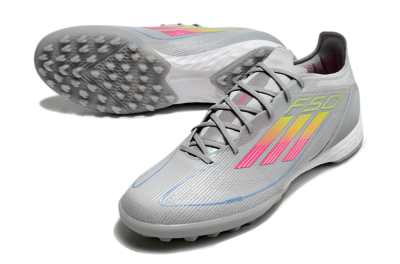 Adidas F50 Pro TF Artificial Turf Soccer Shoes - Grey/Gold/Pink