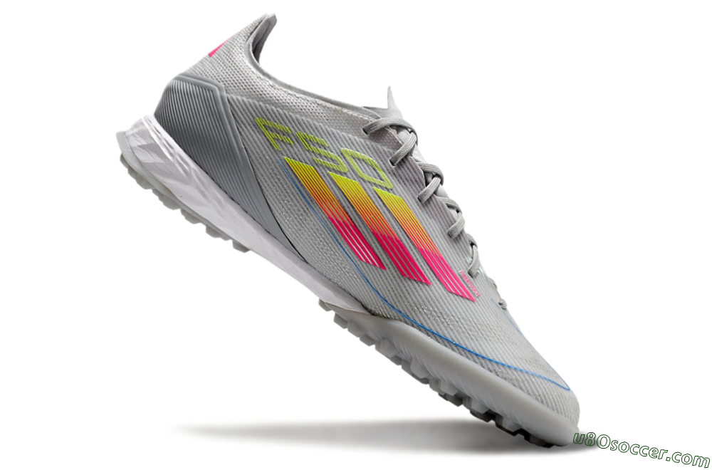 Adidas F50 Pro TF Artificial Turf Soccer Shoes - Grey/Gold/Pink 4