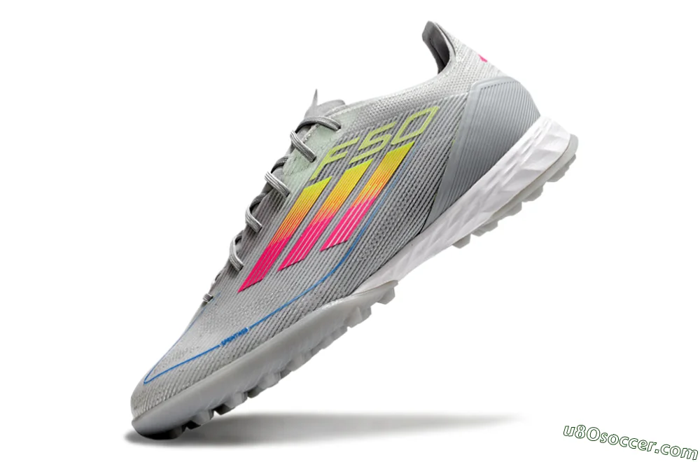 Adidas F50 Pro TF Artificial Turf Soccer Shoes - Grey/Gold/Pink