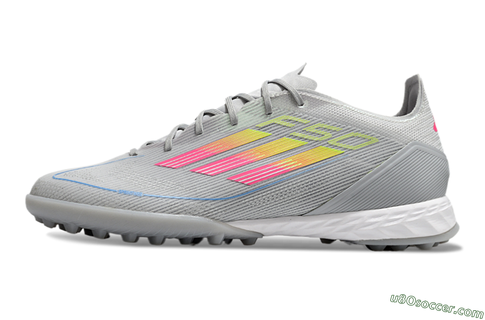 Adidas F50 Pro TF Artificial Turf Soccer Shoes - Grey/Gold/Pink 2