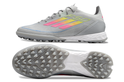 Adidas F50 Pro TF Artificial Turf Soccer Shoes - Grey/Gold/Pink