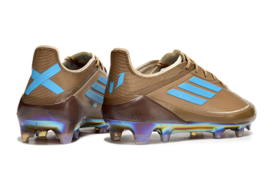 Messi x Adidas F50 Elite FG Firm Ground Soccer Cleats - Brown/White/Blue