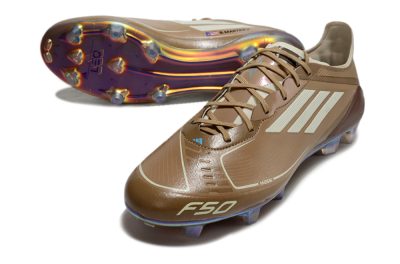 Messi x Adidas F50 Elite FG Firm Ground Soccer Cleats - Brown/White/Blue