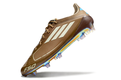 Messi x Adidas F50 Elite FG Firm Ground Soccer Cleats - Brown/White/Blue