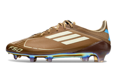 Messi x Adidas F50 Elite FG Firm Ground Soccer Cleats - Brown/White/Blue
