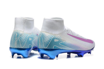 Nike Air Zoom Mercurial Superfly 10 Elite FG Firm Ground Soccer Cleats - White/Purple/Blue