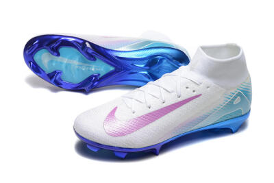 Nike Air Zoom Mercurial Superfly 10 Elite FG Firm Ground Soccer Cleats - White/Purple/Blue