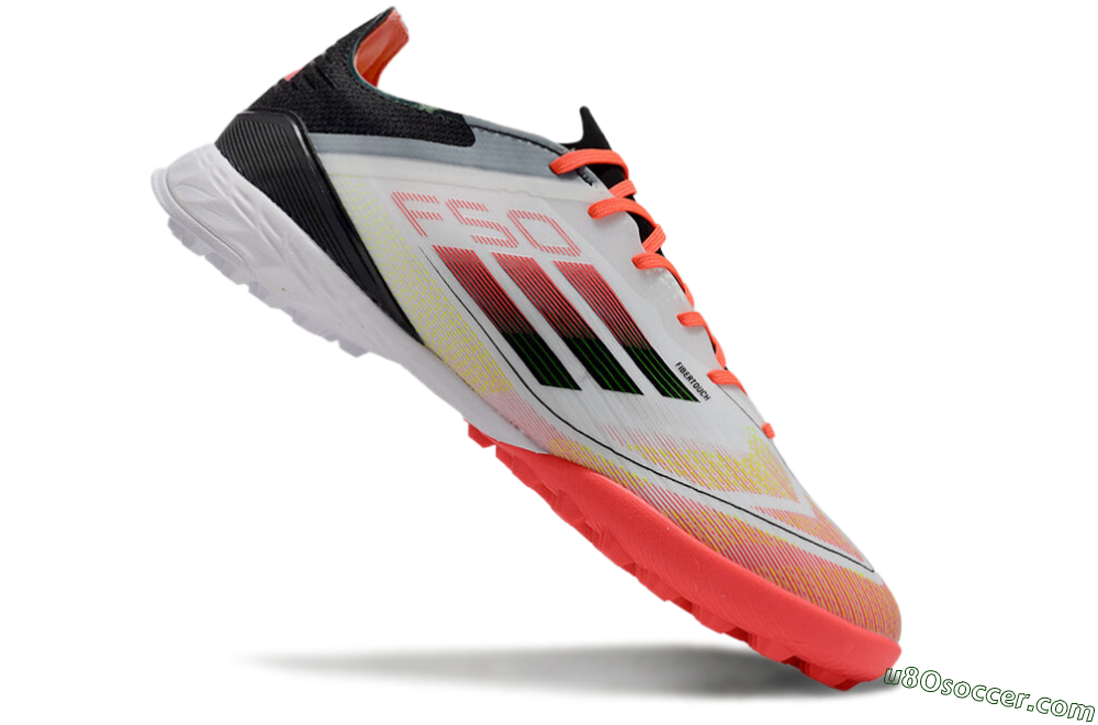 Adidas F50 Elite TF Artificial Turf Soccer Shoes - White/Red/Yellow 4