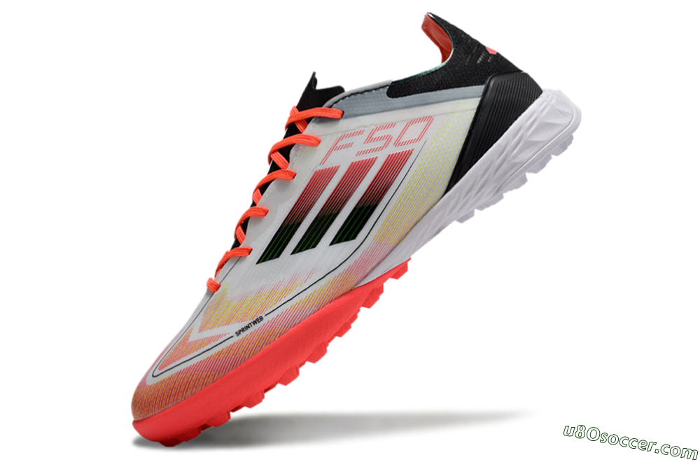 Adidas F50 Elite TF Artificial Turf Soccer Shoes - White/Red/Yellow 5