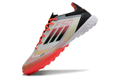 Adidas F50 Elite TF Artificial Turf Soccer Shoes - White/Red/Yellow