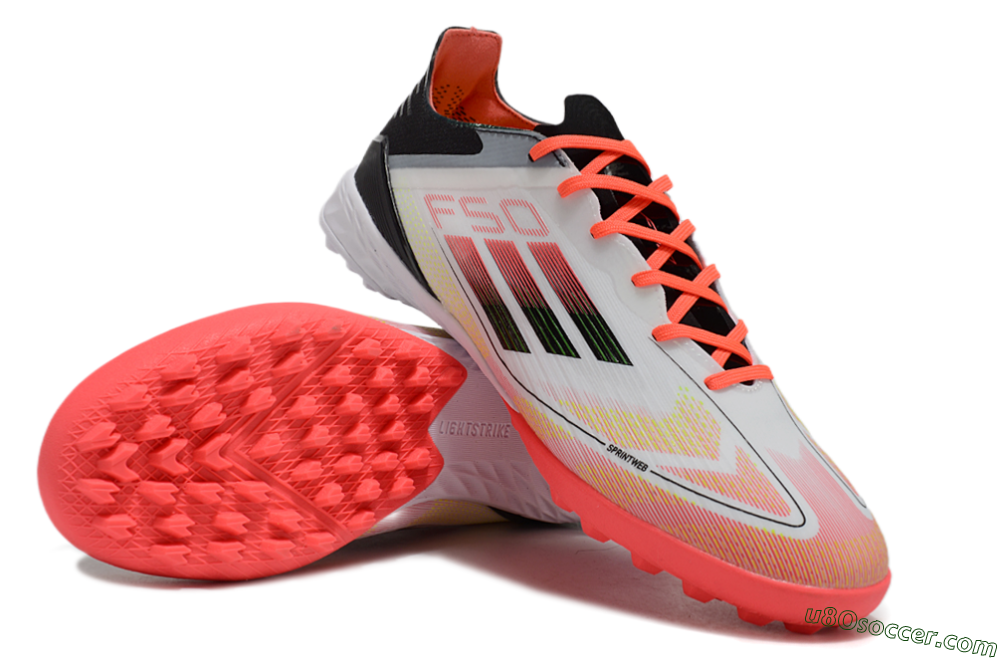 Adidas F50 Elite TF Artificial Turf Soccer Shoes - White/Red/Yellow 3