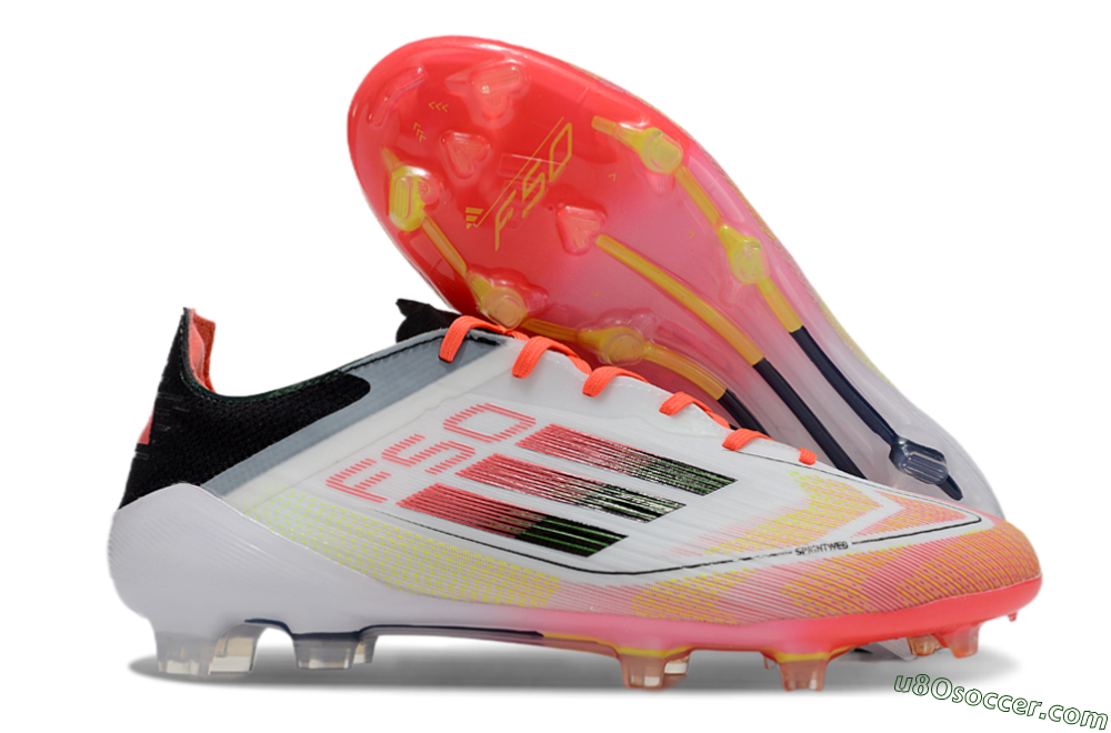 Adidas F50 Elite FG Firm Ground Soccer Cleats - White/Red/Yellow 1